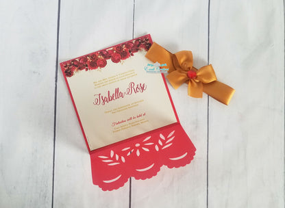 Red Mexican Floral Invitations