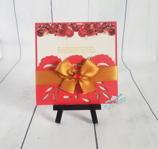 Red Mexican Floral Invitations