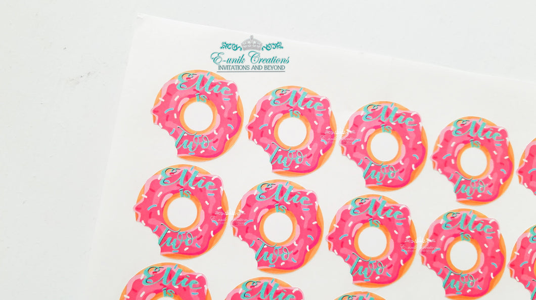 Donut Shaped Sticker, Donut Grow Up, Donut Party Supplies
