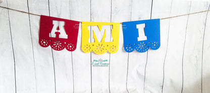 Papel Picado Banner, Mexican Fiesta Bunting, Picado Birthday Banner, Coco Papel Picado Name Banner