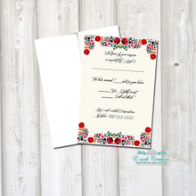 Load image into Gallery viewer, Mexican Red Floral RSVP Card
