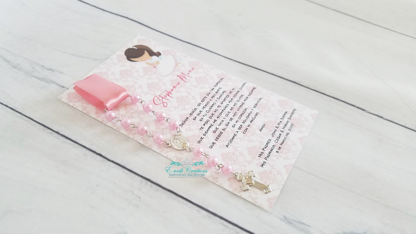 Girl First Communion Rosary Favors. 12pcs