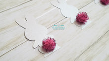 Load image into Gallery viewer, White Bunny Banner, Glitter Bunny Die-cut Banner, Bunny Tail Banner
