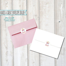 Load image into Gallery viewer, Glitter Unicorn Sticker, Personalized Unicorn Label, Printed Envelope Sealer
