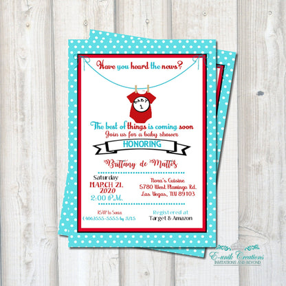 Baby One Baby Two Printed Invitations