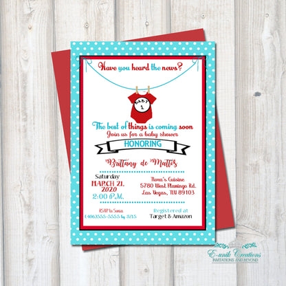 Baby One Baby Two Printed Invitations