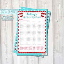 Load image into Gallery viewer, Baby 1 Word Search, Thing 2 Baby Shower, Baby Shower Games. B2004
