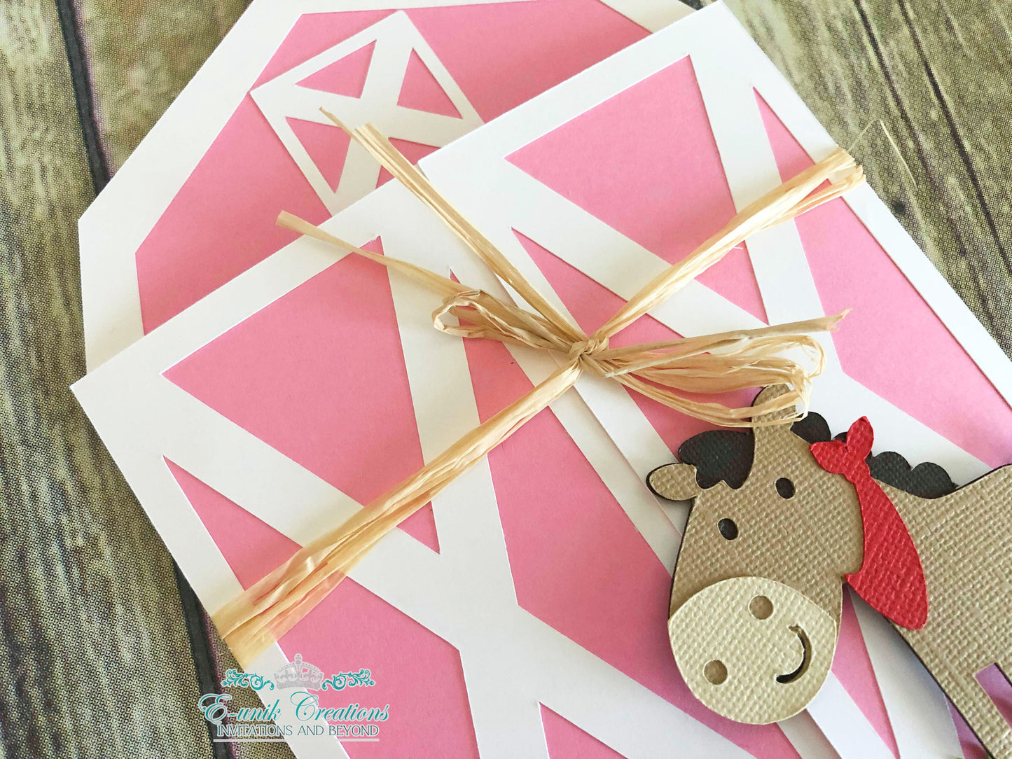 Horse Pink Barn Invites