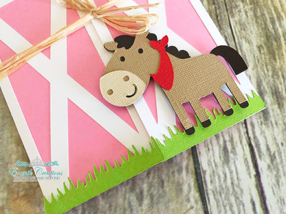 Horse Pink Barn Invites