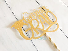 Load image into Gallery viewer, Graduation Cake Topper - Gold Glitter
