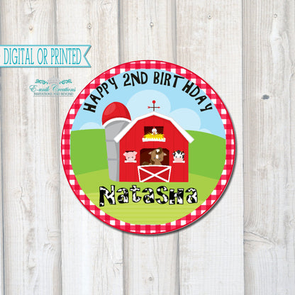 Farm Party Stickers, Farm Birthday Party, Barnyard Party