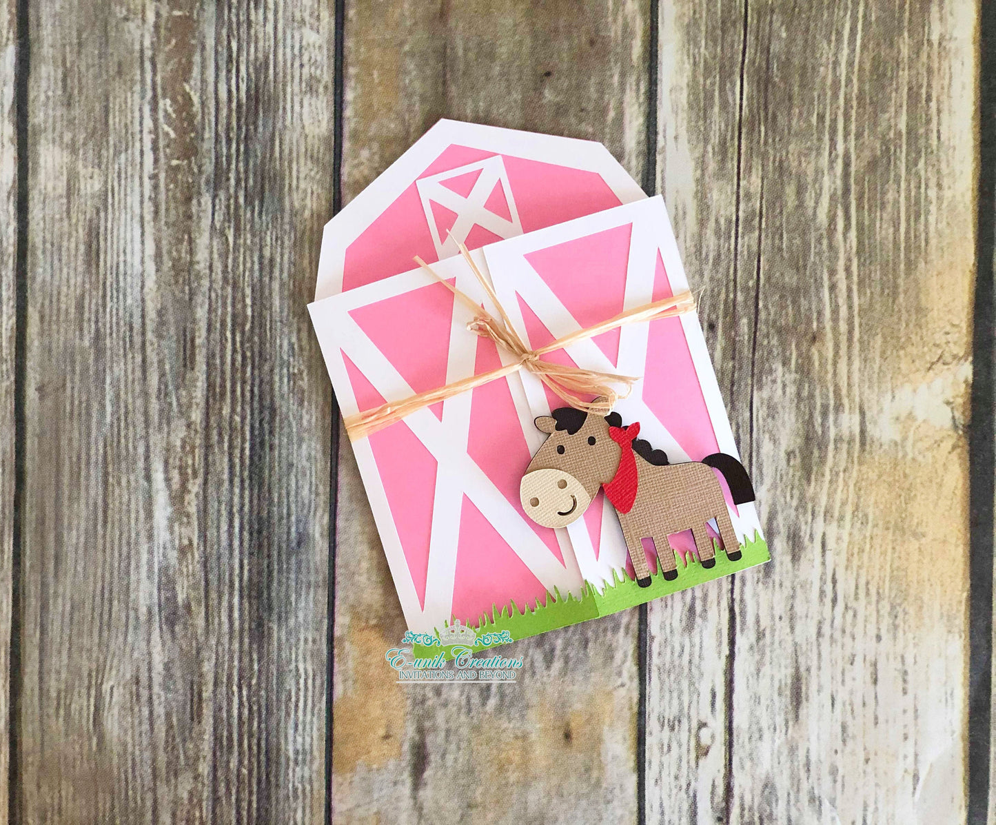 Horse Pink Barn Invites