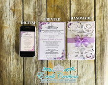 Load image into Gallery viewer, Floral Lavender White Invitations
