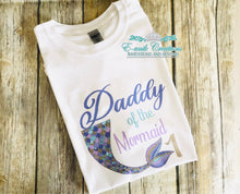 Load image into Gallery viewer, Mermaid Party T-shirt, Mermaid Family T-shirt, Mermaid Tail Party, Mommy of the Mermaid, Daddy of the Birthday Girl
