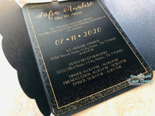Load image into Gallery viewer, Faux Black and Gold Invitations
