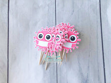 Load image into Gallery viewer, Quarantine Cupcake Topper, Girl Germ Toppers, Pink Cupcake Topper, Quarantined Celebration
