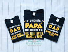 Load image into Gallery viewer, Father&#39;s Day Gift, Personalized T-shirt This Awesome Dad Belongs To
