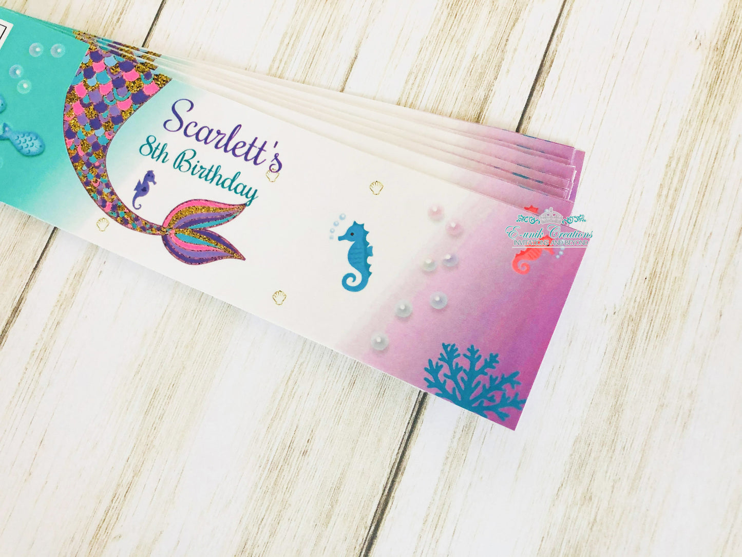 Mermaid Water Bottle Labels, Under The Sea Party, Mermaid Tail Labels,