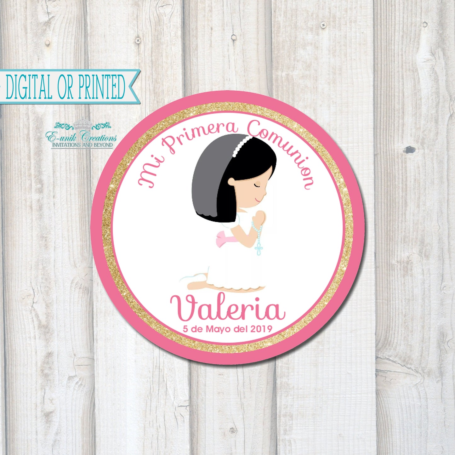 Pink Communion Stickers