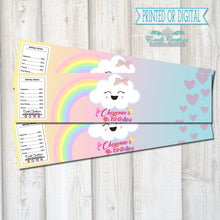 Load image into Gallery viewer, Rainbow Water Labels, Kawaii Rainbow, Cloud 9 Party. RC0528
