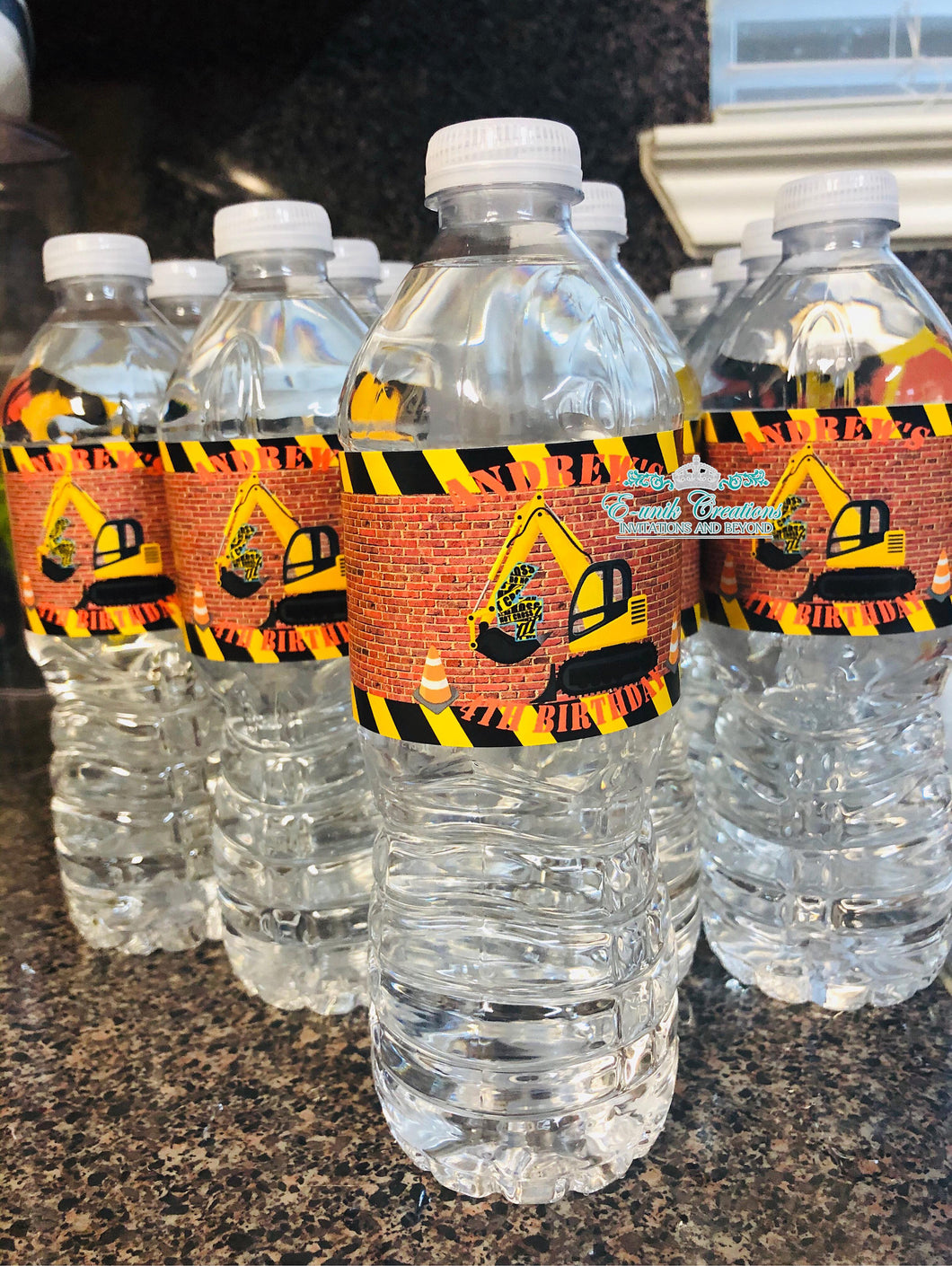 Construction Labels, Construction Party, Water Bottle Wrappers