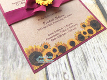 Charger l&#39;image dans la galerie, Rustic Sunflower Invitations
