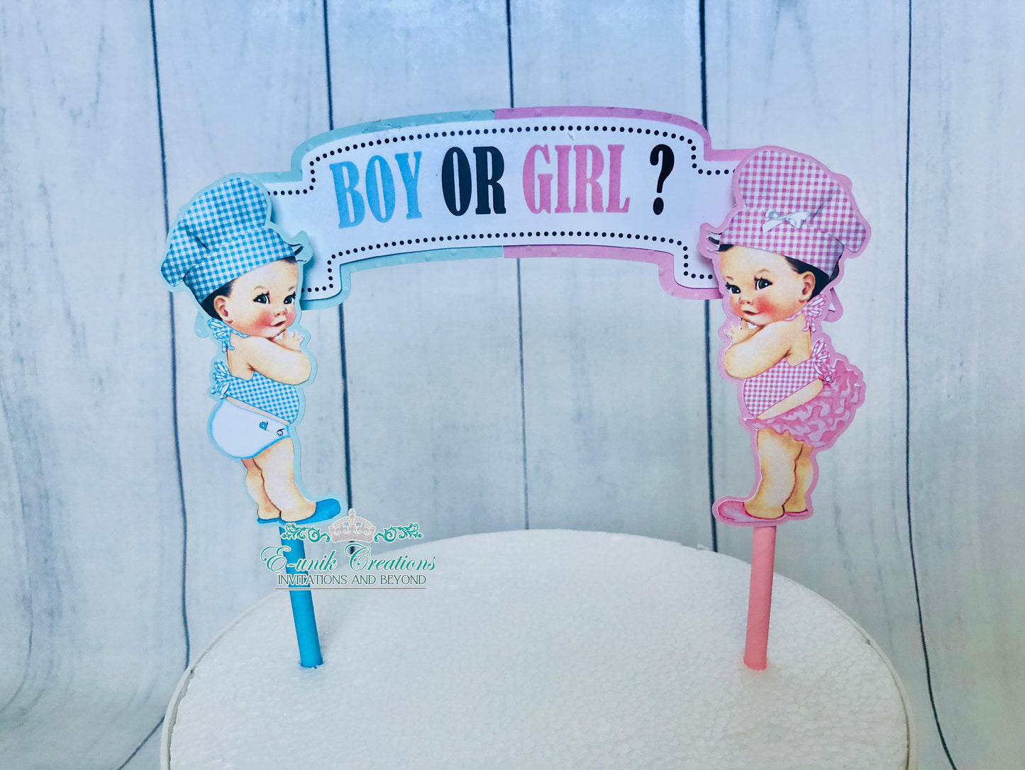 Baby Chef Topper Gender Reveal Cake Topper