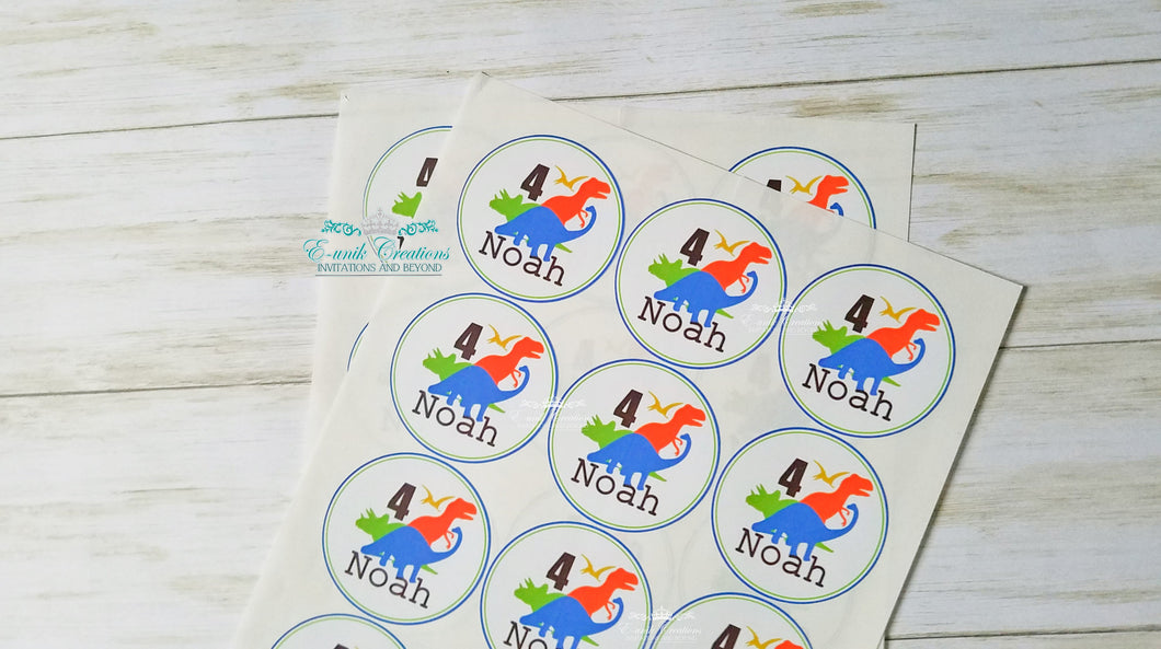 Dinosaur Stickers, Dino Party, Dinosaur Label
