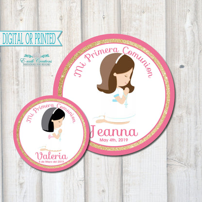 Pink Communion Stickers