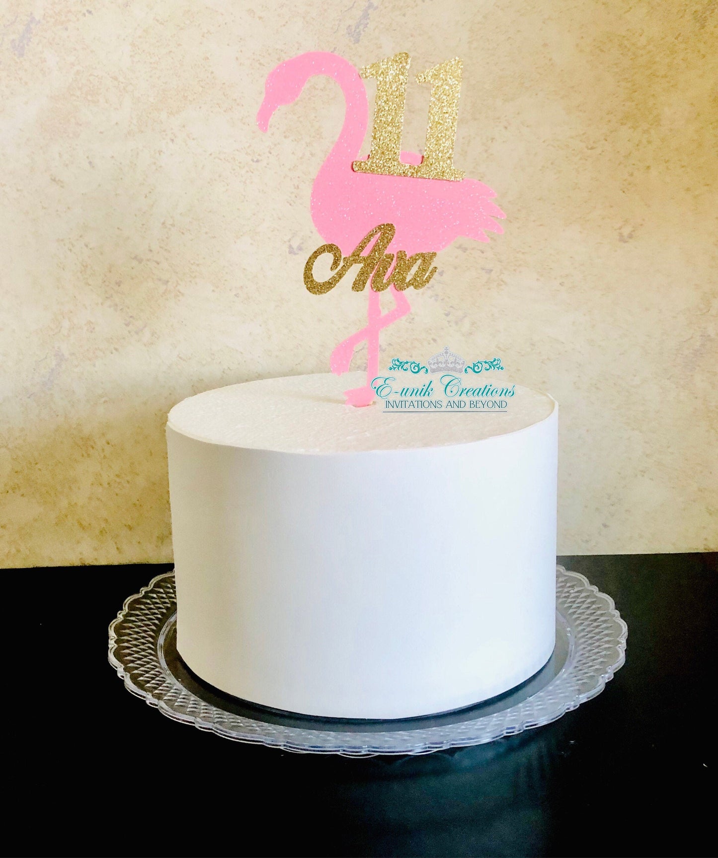 Pink Flamingo  Cake Topper