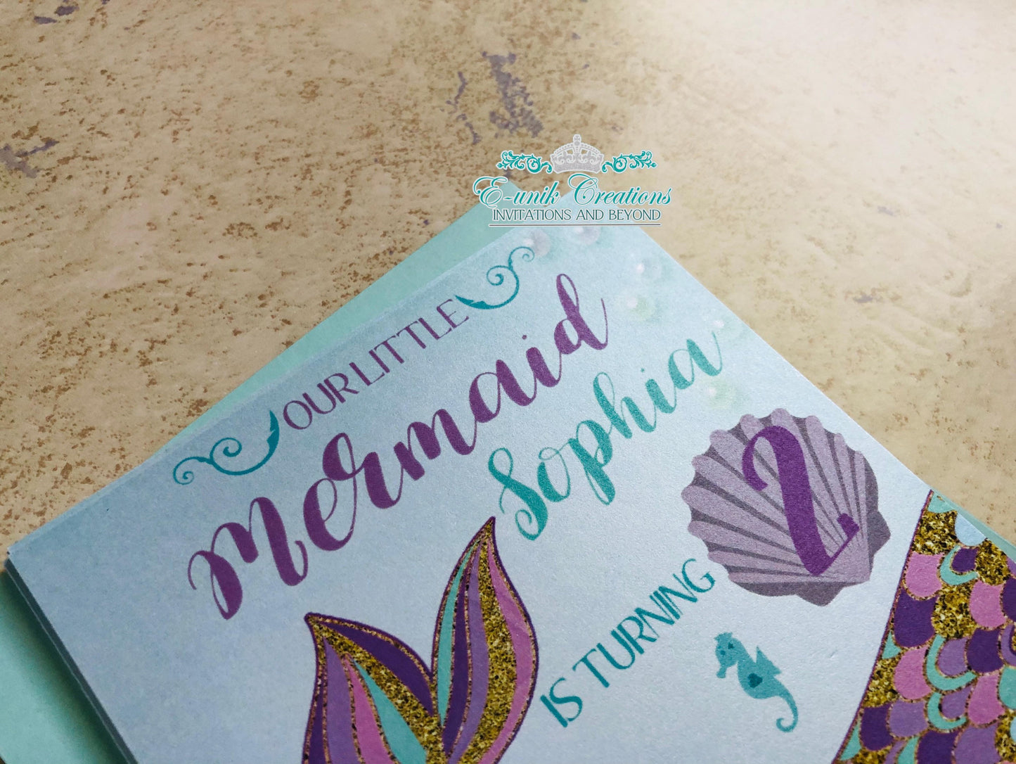 Mermaid Tail Printed Invites