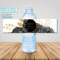 Black Floral Water Bottle Labels