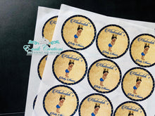Load image into Gallery viewer, Prince Stickers, Baby Prince Labels, Royal Birthday, Royal Blue and Gold

