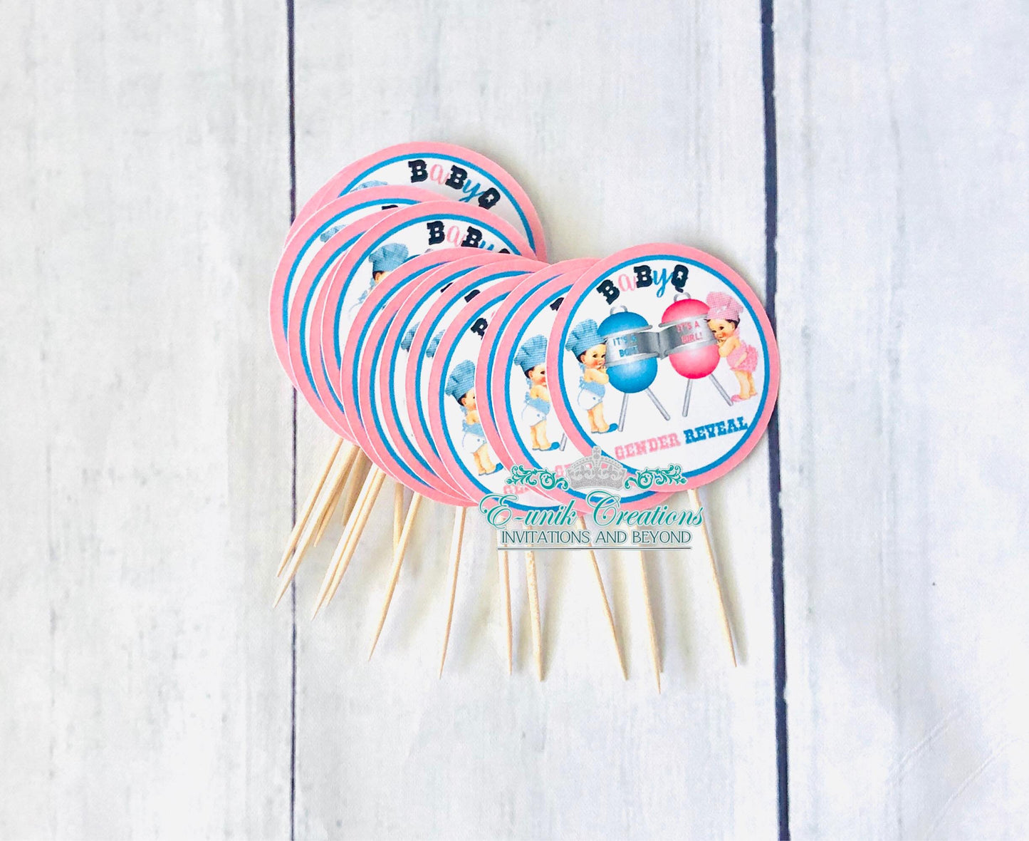 Baby Chef BBQ Cupcake Toppers