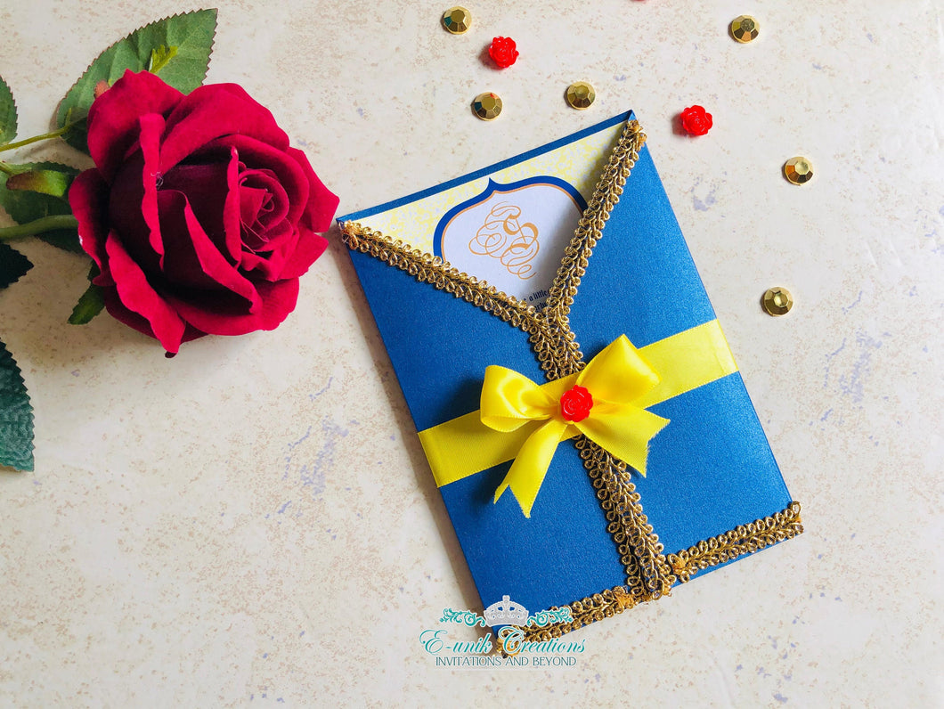 Beauty and The Beast Invitations-Princess Belle Quinceanera