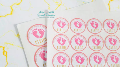 Pink Baby Feet Stickers