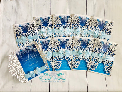 Invitaciones de copo de nieve de invierno