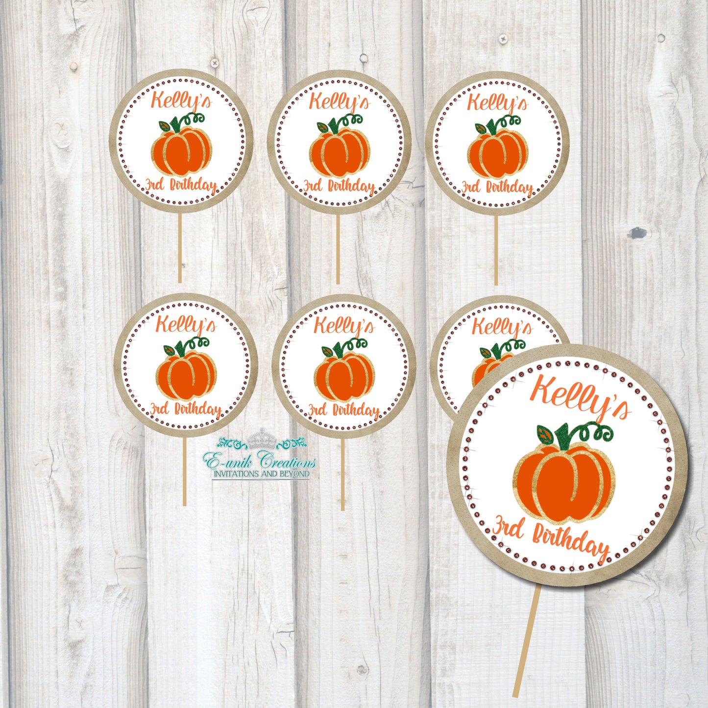 Pumpkin Cupcake Toppers