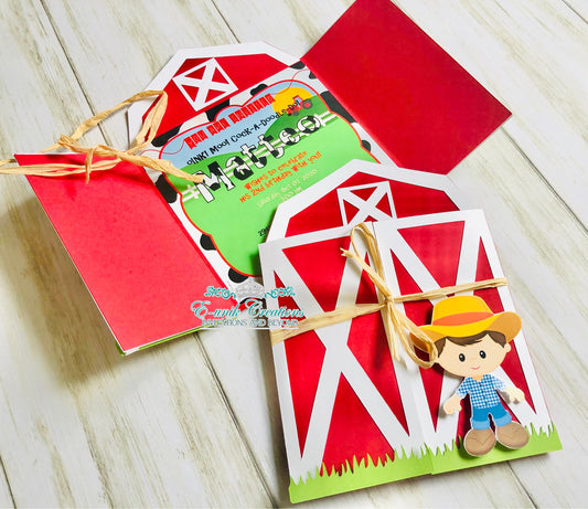 Farmer Boy Barn Invitation