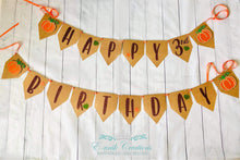 Load image into Gallery viewer, Pumpkin Banner, Fall Birthday Banner, Fall Name Banner.
