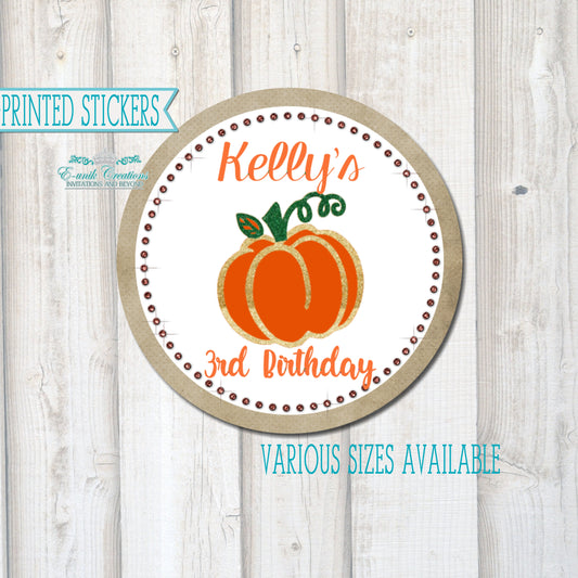 Pumpkin Stickers Fall Party Theme
