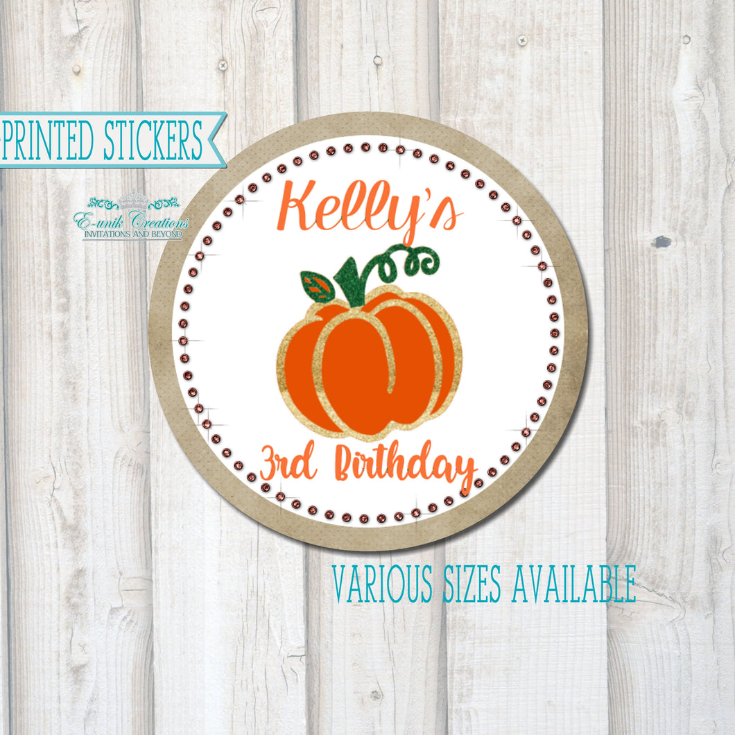 Pumpkin Stickers Fall Party Theme