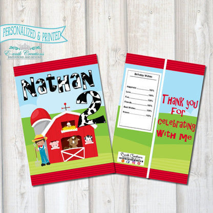 Farm Chip Bag, Farmer Party Decor, Farm Barn Party