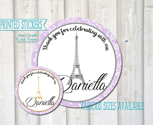 Etiqueta engomada de la Torre Eiffel, etiqueta engomada de la fiesta de París, decoración de la Torre Eiffel, fiesta temática de París. LP1120