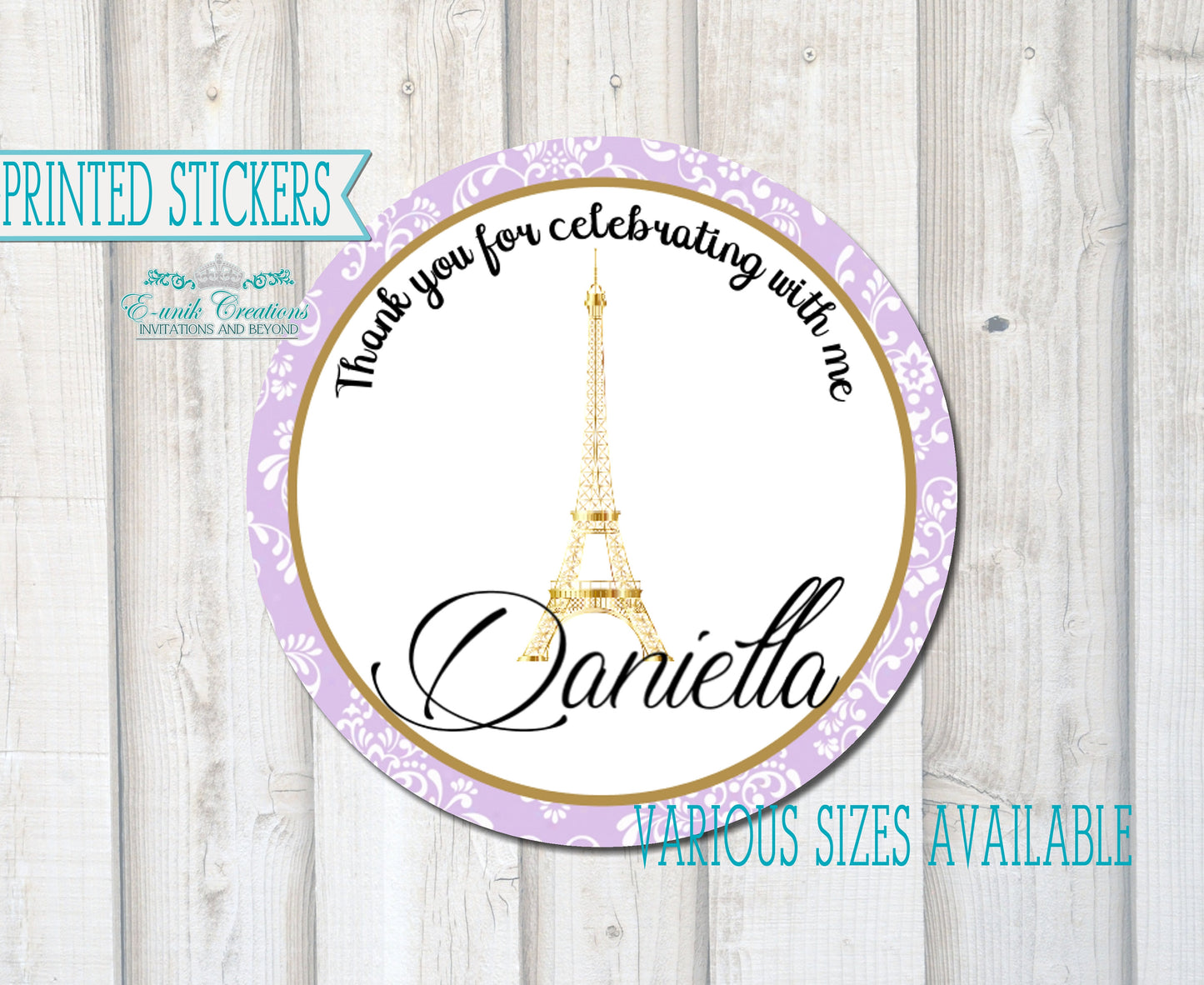 Eiffel Tower Sticker, Paris Party Sticker, Eiffel Tower Decor, Paris Theme Party. LP1120