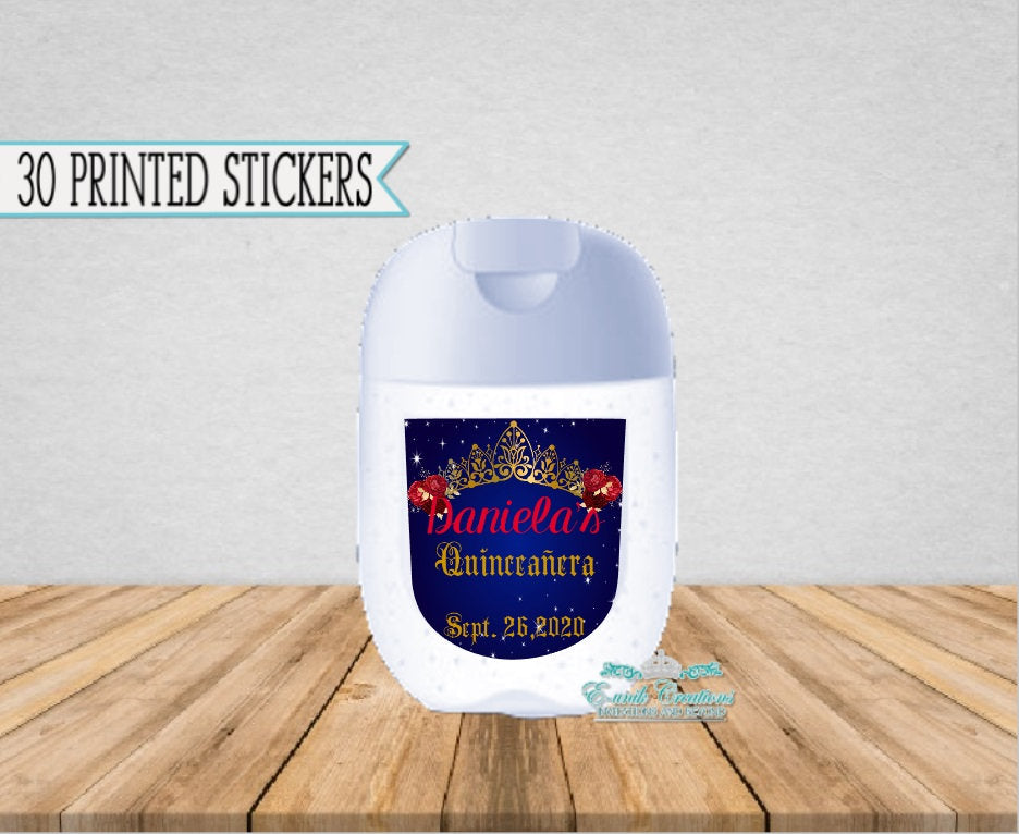 Hand Sanitizer Label, Belle Stickers, Sanitizer Sticker, Princess Belle Favors. BB0920