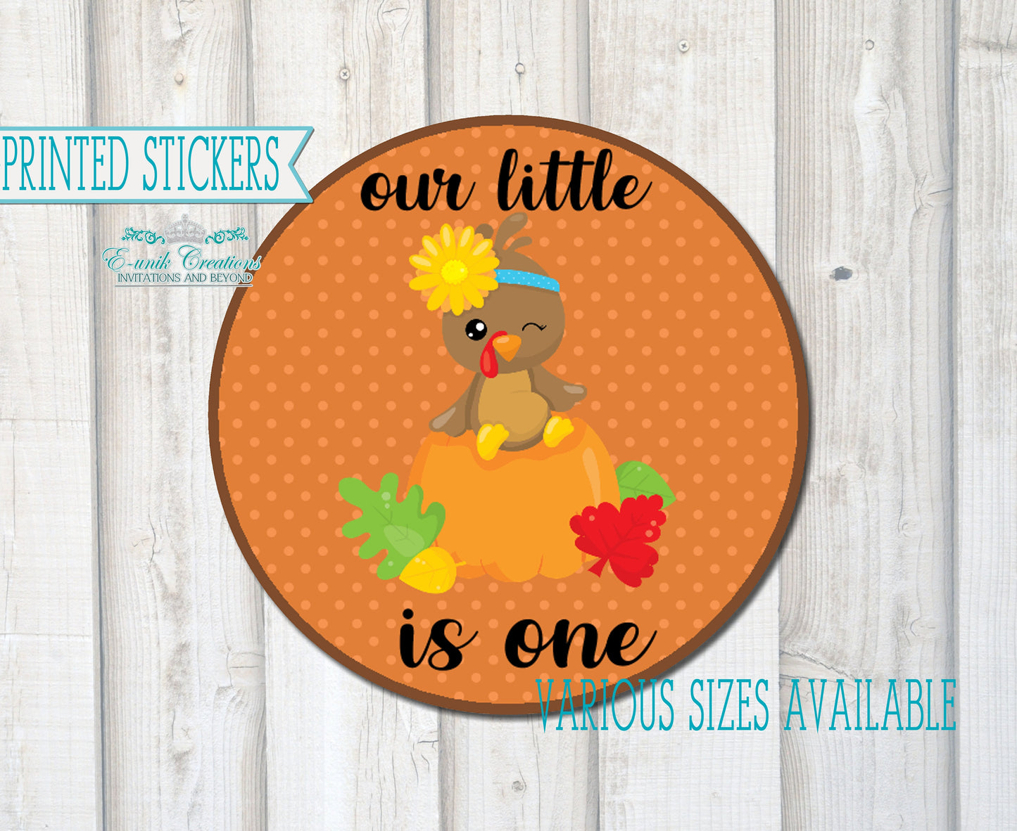 Our Little Turkey, Turkey Birthday, Turkey Stickers. T1120