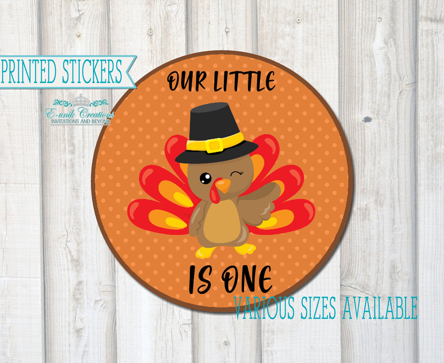 Our Little Turkey, Turkey Birthday, Turkey Stickers. T1120