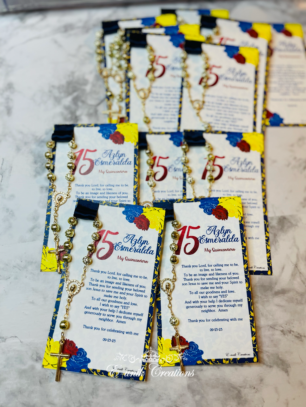 Beauty and The Beast Quinceanera Favors, Sweet 16 Rosary Favors