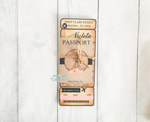 Load image into Gallery viewer, Paris Boarding Pass, Boarding Pass Invitation, Paris Passport Invite, Paris Quinceanera
